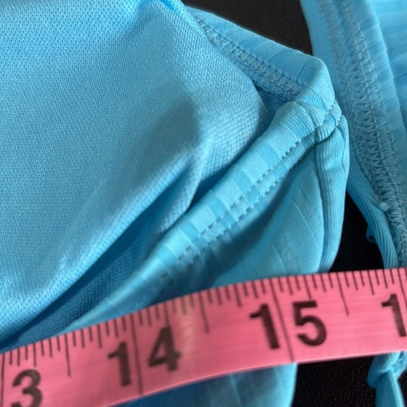 Into The Bleu V-neck ruffle, drape waist,keyhole tie back knot, one piece swim - Picture 9 of 9